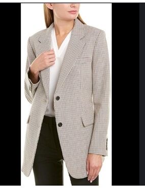 THEORY Super Cinch Blazer Jacket Suit Separates Fremont Plaid Size 6